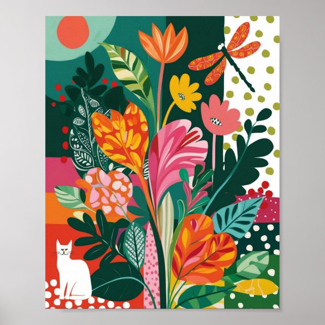 Resumen de arte floral vibrante (Frente)