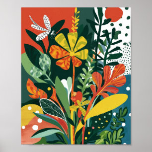 Resumen de arte floral vibrante
