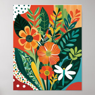 Resumen de arte floral vibrante