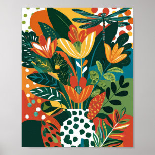 Resumen de arte floral vibrante