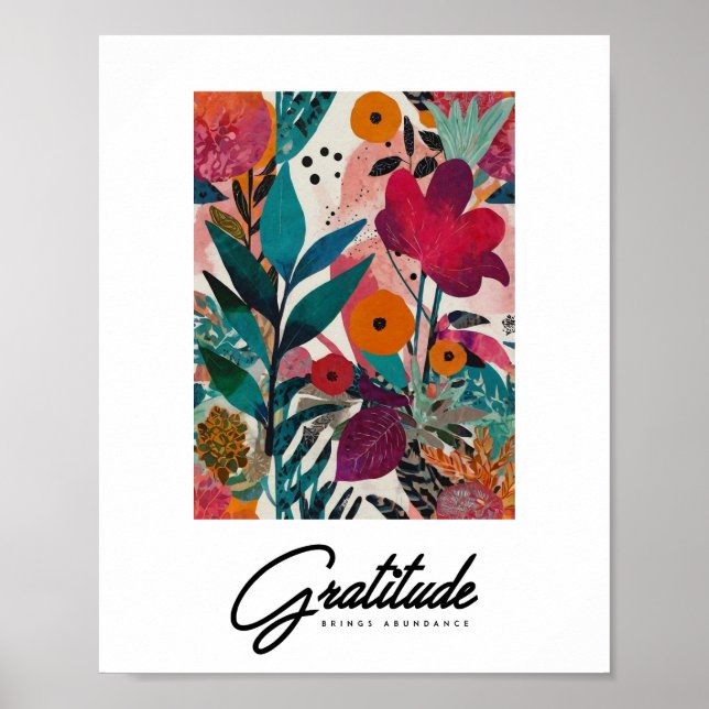 Resumen de arte floral vibrante (Frente)
