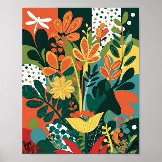 Resumen de arte floral vibrante