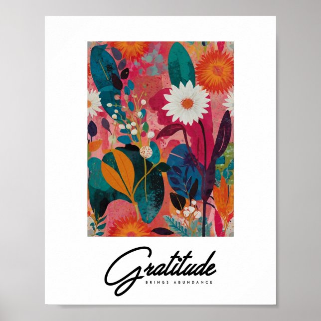 Resumen de arte floral vibrante (Frente)