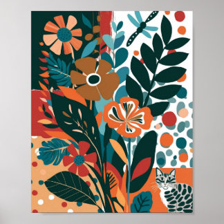 Resumen de arte floral vibrante