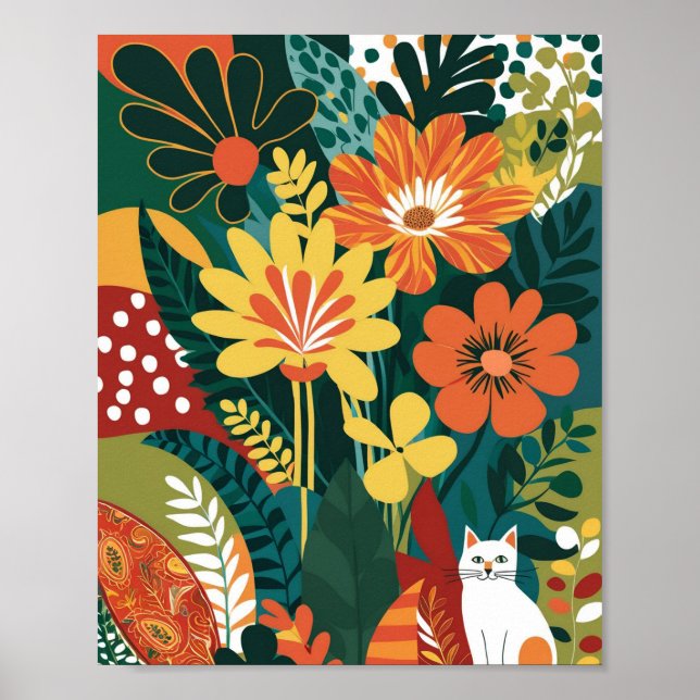 Resumen de arte floral vibrante (Frente)