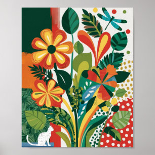 Resumen de arte floral vibrante
