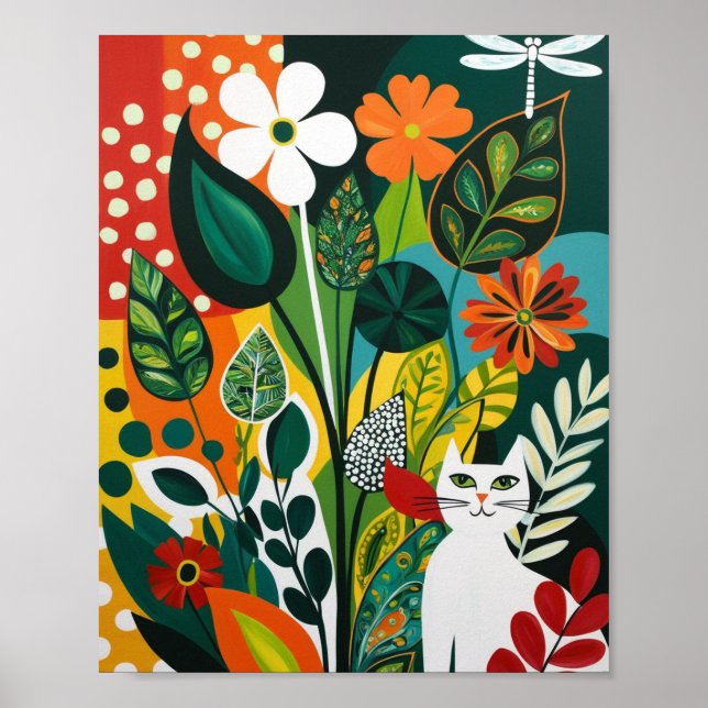 Resumen de arte floral vibrante (Frente)