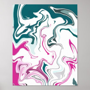 Resumen de arte fluido con baños rosas y Verde azu