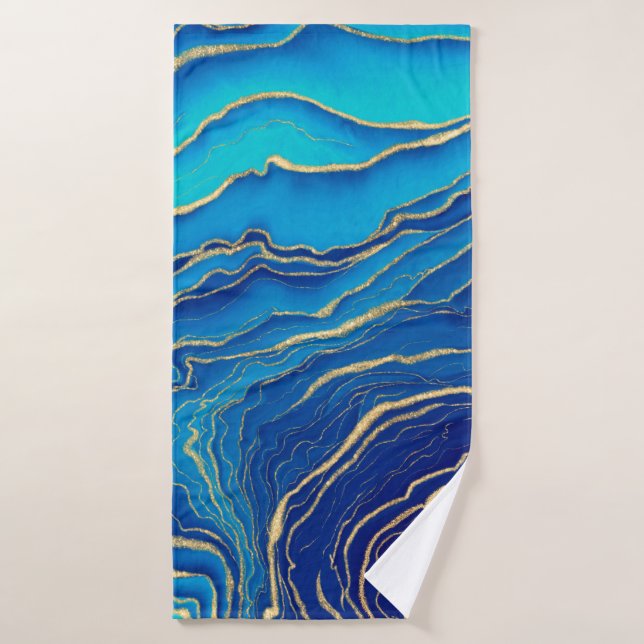 Resumen de arte fluido de pintura líquida de oro a (Toalla de baño)