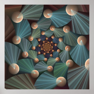 Resumen de arte fractal con pizarra marrón profund