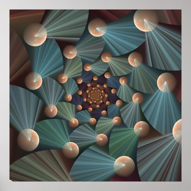 Resumen de arte fractal con pizarra marrón profund (Frente)