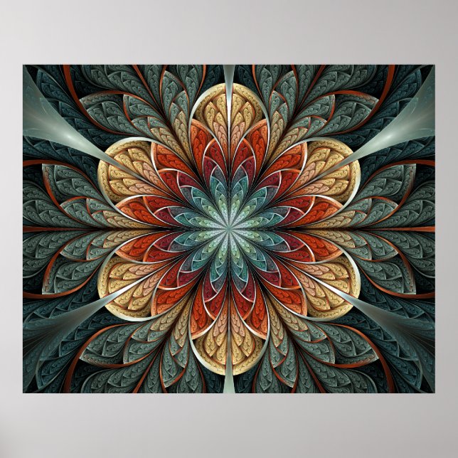 Resumen de arte fractal en un jardín secreto (Frente)