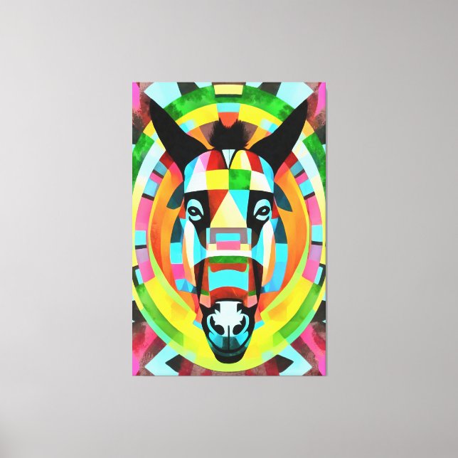 Resumen de arte geométrico de burro colorido (Anverso)