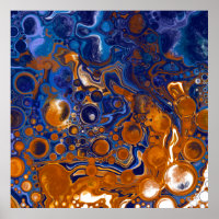 Resumen de arte moderno en azul y cobre