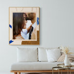 Resumen de arte moderno Personalizado azul de Beig<br><div class="desc">Envuelve tu hermosa foto con este arte de pared abstracto moderno en azul,  beige y personalizar con tu cita especial.</div>