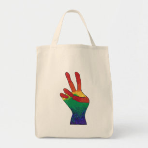 Resumen de bolsos de lienzo de señas de mano de la