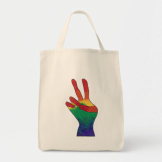 Resumen de bolsos de lienzo de señas de mano de la
