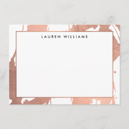 Resumen de brochas de oro Rosa en tarjeta de nota