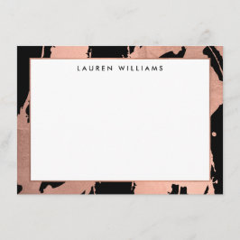 Resumen de brochas de oro Rosa en tarjeta de nota