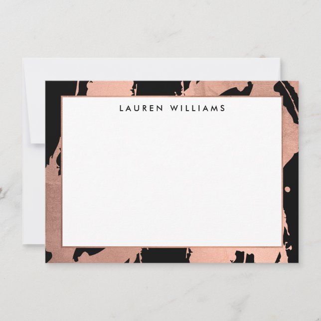 Resumen de brochas de oro Rosa en tarjeta de nota  (Anverso)