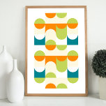 Resumen de cadera Media Círculos Patrón de Arte Mo<br><div class="desc">Hermoso naranja contemporáneo, crema de marfil, blanco, verde limón y azul verde azulado color verde ondulado, medio círculo y cuadrado patrón. Elegante, elegante y ecléctico diseño minimalista para el trendsetter artístico de cadera, estilo de arte retro vintage o amante abstracto de los motivos geométricos digitales. Coincide con el diseño con...</div>