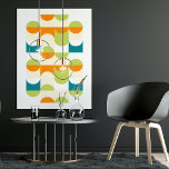 Resumen de cadera Media Círculos Patrón de Arte Mo<br><div class="desc">Hermoso naranja contemporáneo, crema de marfil, blanco, verde limón y azul verde azulado color verde ondulado, medio círculo y cuadrado patrón. Elegante, elegante y ecléctico diseño minimalista para el trendsetter artístico de cadera, estilo de arte retro vintage o amante abstracto de los motivos geométricos digitales. Coincide con el diseño con...</div>