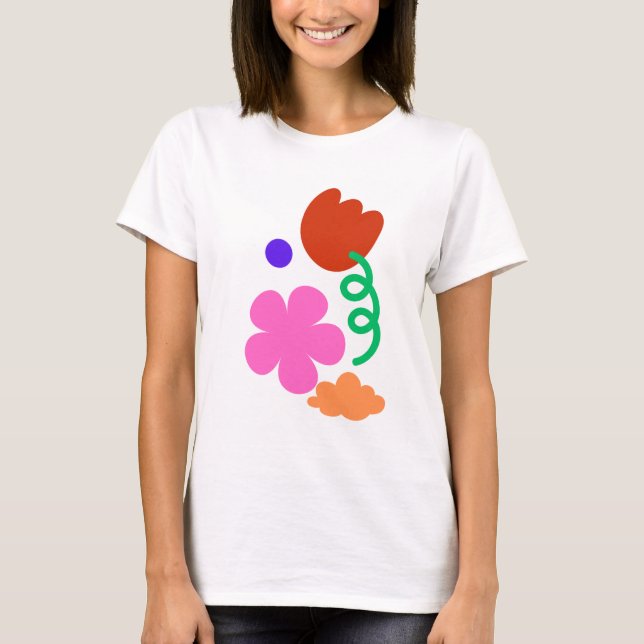 Resumen de camiseta de arte floral - Vibrante esté (Anverso)