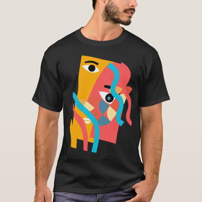 Resumen de camiseta de arte multicolor (Anverso)