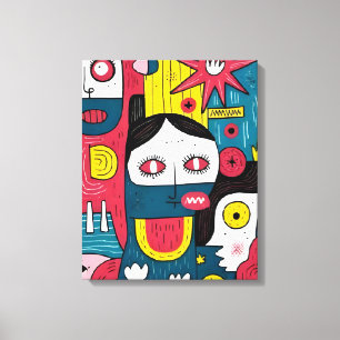 Resumen de caras de arte pop - expresión moderna d