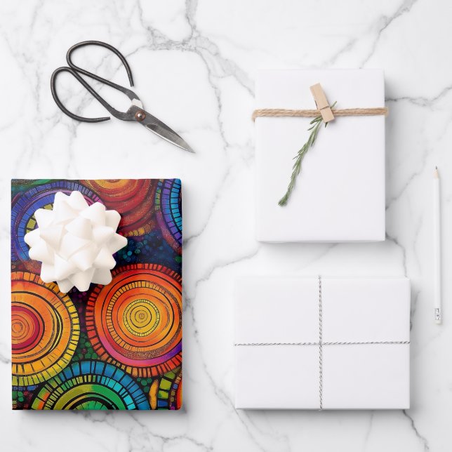 Resumen de círculos coloridos Envolver papel (Anverso)