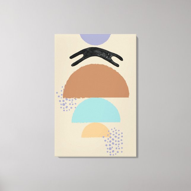 Resumen de círculos negro Imprimir lienzo Cat 1 (Anverso)