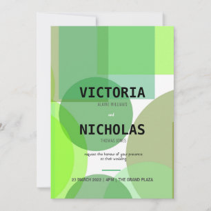 Resumen de Círculos Verdes y Cuadrados Invitación