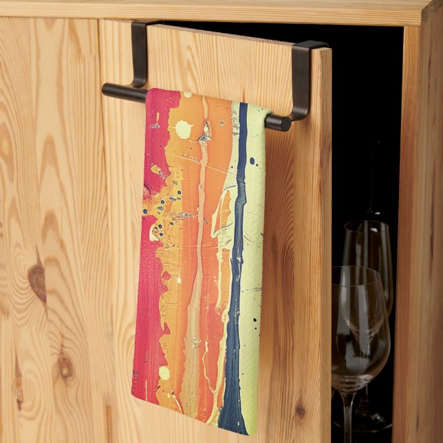 Resumen de diseño de pintura en toalla de cocina (Pliegue de tercios)