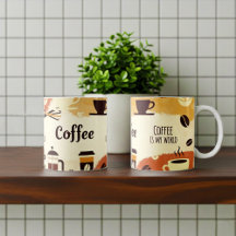 Resumen de diseño de tazas para café en la tierra