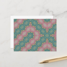 Resumen de diseño verde rosa postales