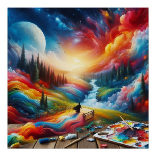Resumen de Dreamscape: Vibrante impresión de arte 