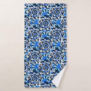 Resumen de estilo floral, azul, negro y beige t