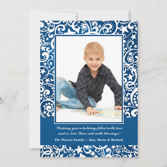 Resumen de estrellas de invierno y tarjeta de foto (Anverso)