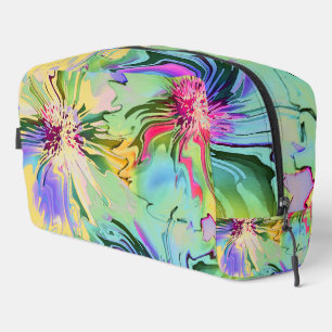 Resumen de flores coloridas bolsa cosmética
