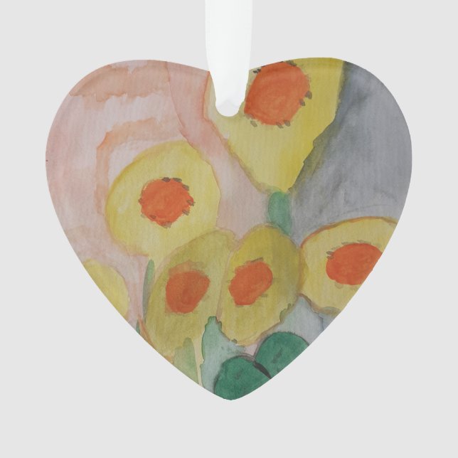 Resumen de girasoles Ornamento acrílico (Anverso)