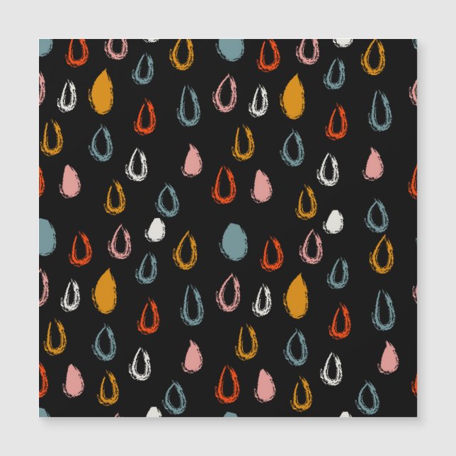 Resumen de gotas de lluvia boho, garabatos tribale (Anverso)