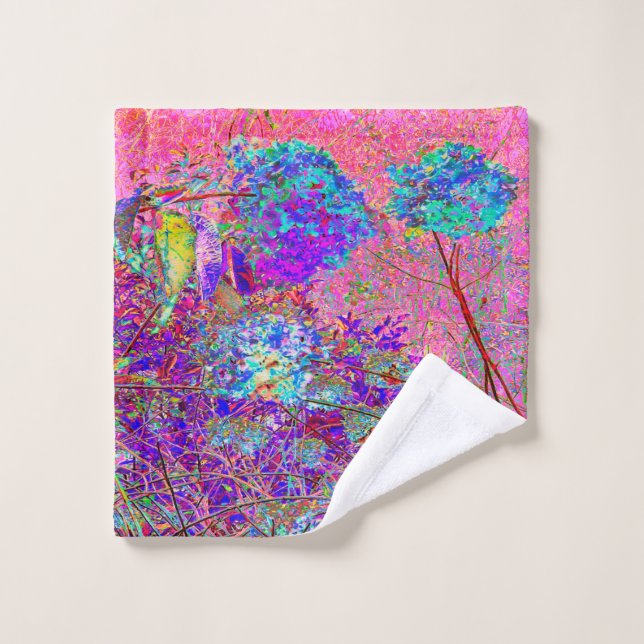 Resumen de hidrangea púrpura y azul con magenta (Toallita)