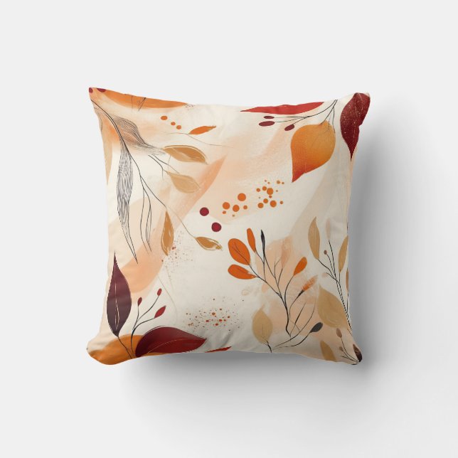 Resumen de hojas otoñales Funda de almohada decora (Anverso)