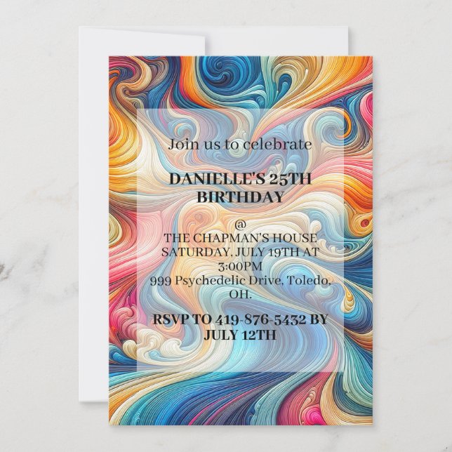Resumen de invitaciones de fiesta de cumpleaños po (Anverso)