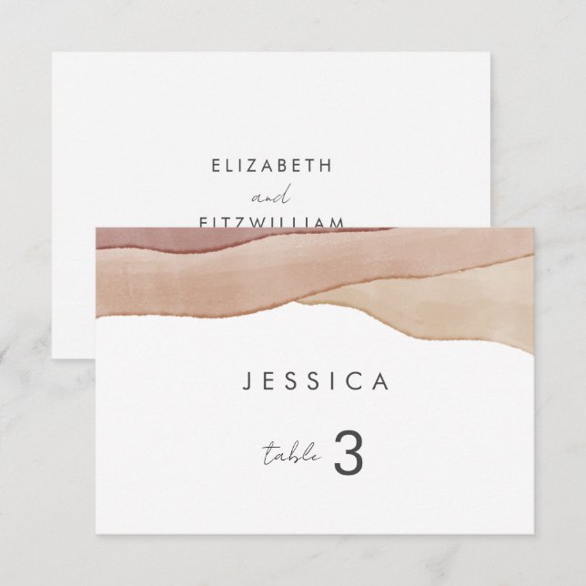 Resumen de la acuarela de Boho | Tarjeta de lugar  (Anverso / Reverso)