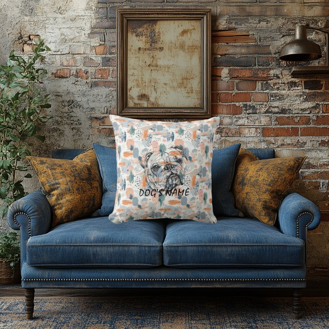Resumen de la almohada del retrato de Bulldog ingl (Subido por el creador)