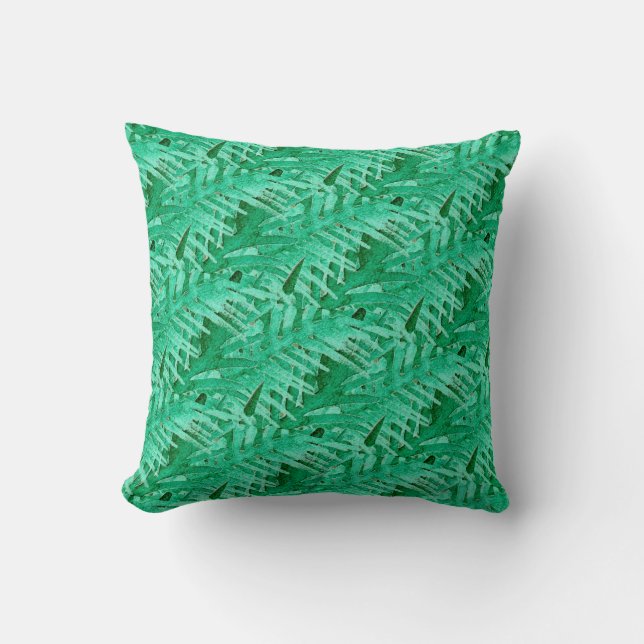 Resumen de la almohada verde del follaje de arte m (Anverso)