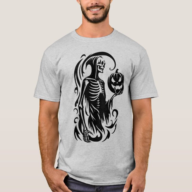 Resumen de la camiseta de Halloween Skeleton (Anverso)