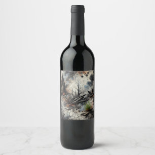 Resumen de la etiqueta del vino de arte - Pegatina