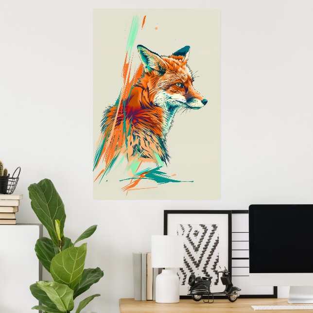 Resumen de la impresión de arte de Fox, Ilustracio (Oficina en casa)